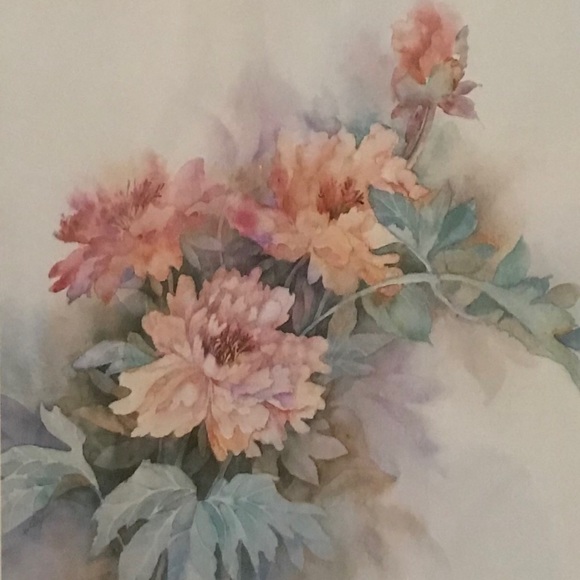 Vintage Framed Floral Art, Medium (Part of 3 Piece Set) - Picture 2 of 5